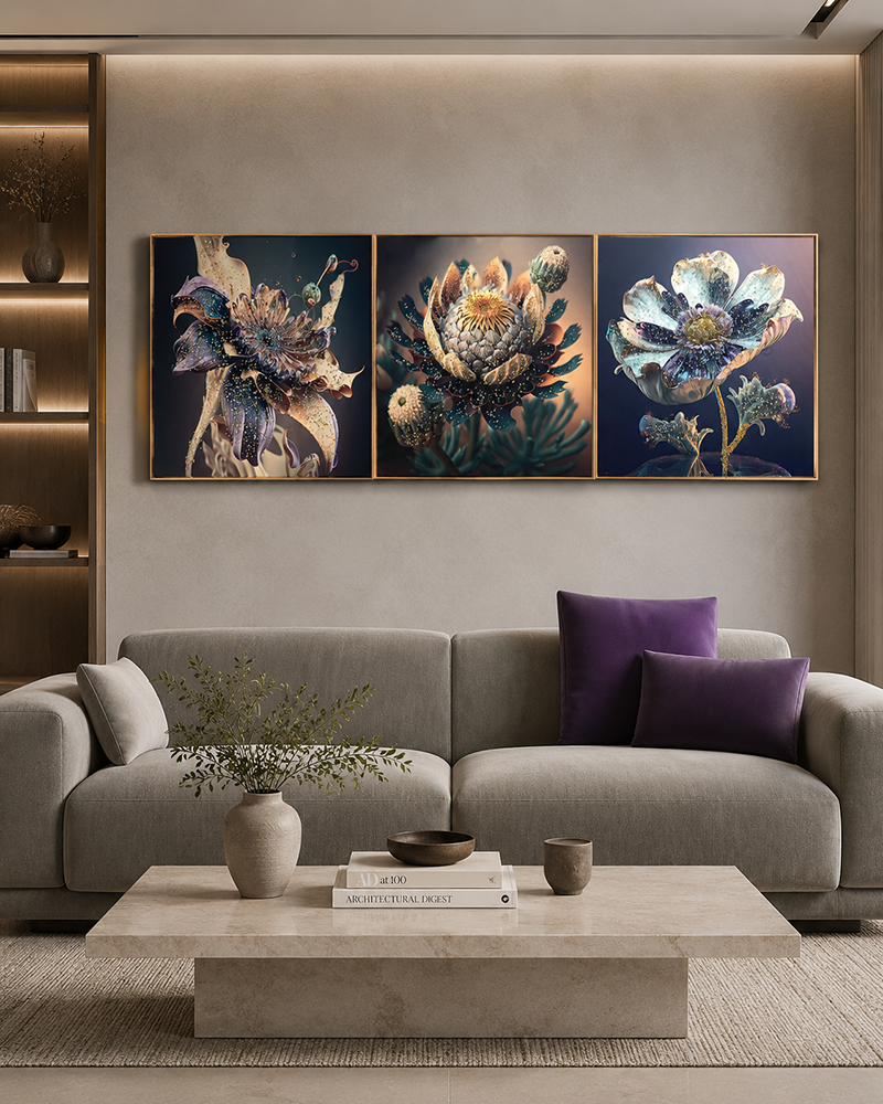 Blossom Dreams Crystal Glass online paintings - Set of 3