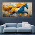 Frozen Flame Stallion Framed Canvas Painting Art