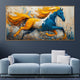 Frozen Flame Stallion Framed Canvas Painting Art