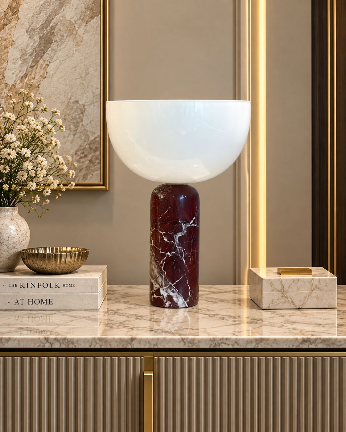 Ruby Alabaster Table Lamp & Home Decoration Items (Italian Designer Collection)