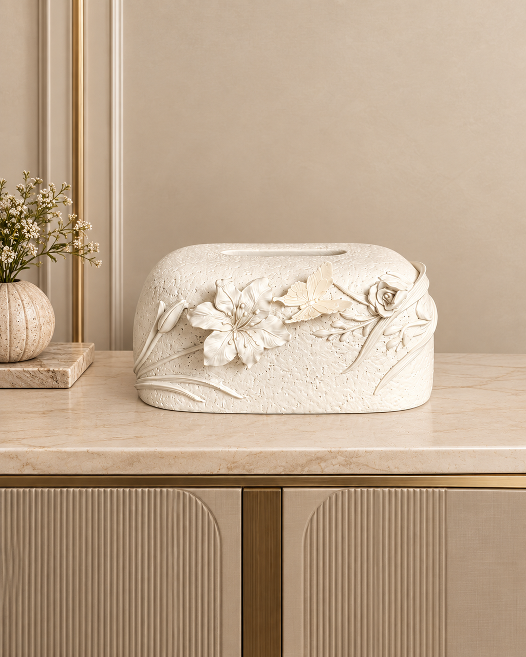 Floral Grace Tissue Holder For Home & Item for Table Decoration