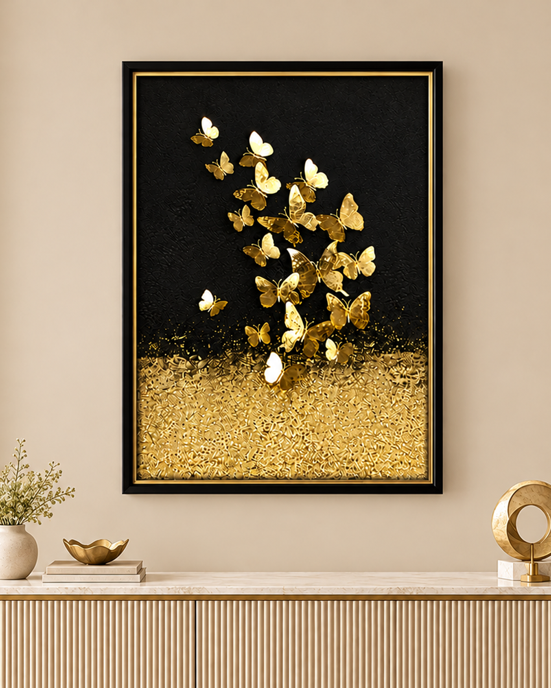The Butterfly Effect Shadow Box Wall Decoration Piece - Black Frame