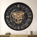 Heaven Hour Designer Wall clock For Living Room With Moving Gear Mechanism Buy Wall Clock Online (Steel Body)