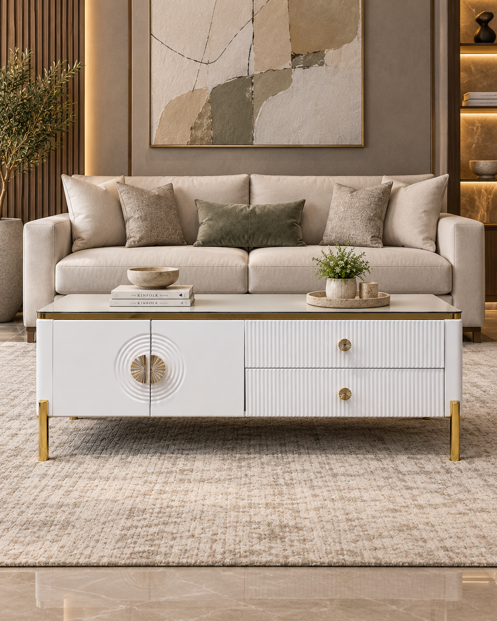 Elite Haven Wooden Coffee Table With Drawers for Home and Item for Home Decoration
