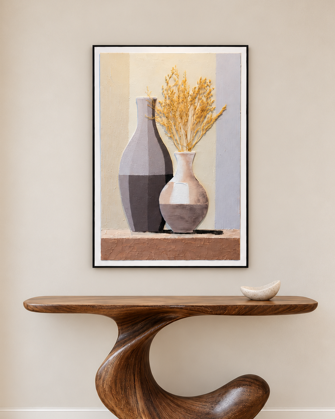 Botanical Stillness Hand painting for Home & Wall Decoration Item (With Outer Floater Frame) (47x31.5 Inches)
