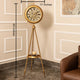 Golden Meridian Tripod Base Luxury Designer Standing Clock With Moving Gear Mechanism Buy Floor Clock Online - Ribbed (Steel Body)