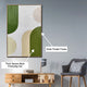 Retro Green Vibes Wall Hand Paintings for Home ( 32 x 47 Inches )
