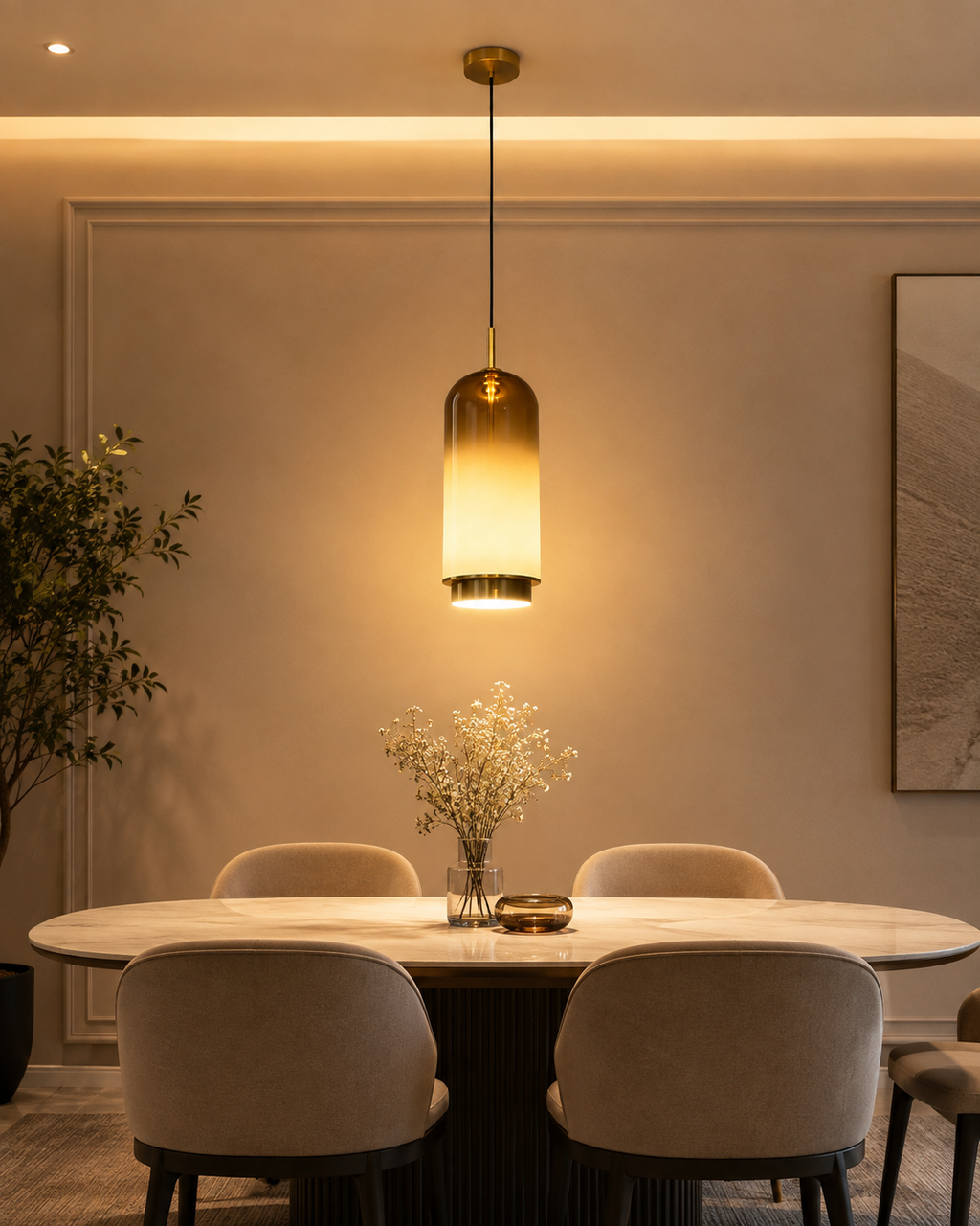 Luminous Tide Pendant Light For Living Room & Home Decoration item - Amber