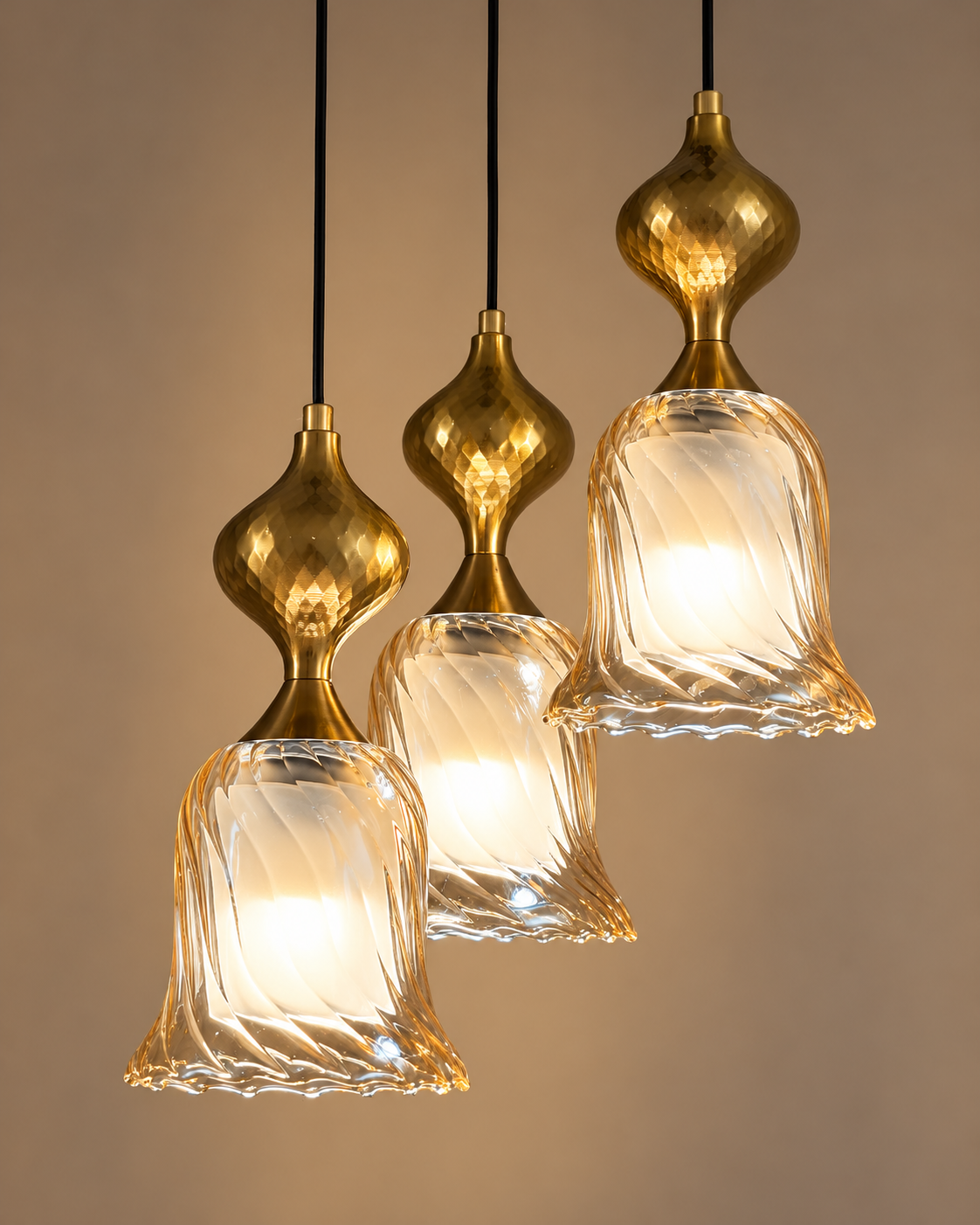 Fiora Luxe Ceiling Light For Living Room & Item for Home Decoration - Set of 3 Pendant