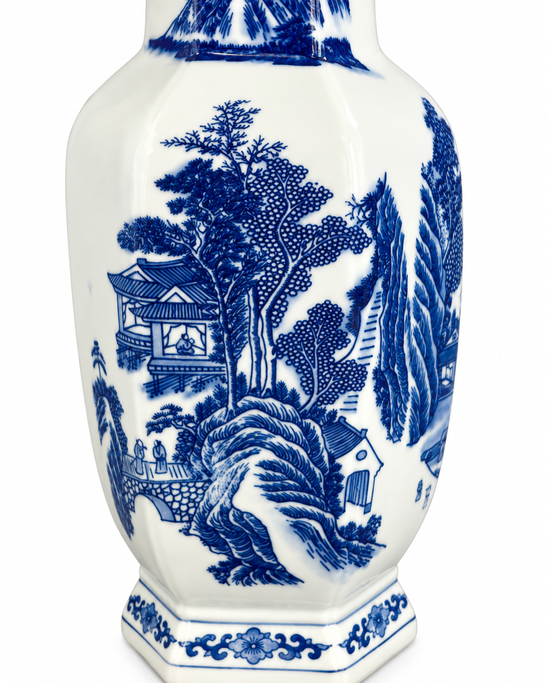 Porcelain Valley Decorative Vase & Showpiece for Home & Item for Home Decoration (Blue Pottery)