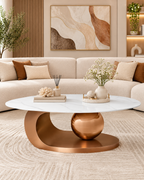 Amara Rose Gold Base Round Accent Table - Rose Gold (Stainless Steel)
