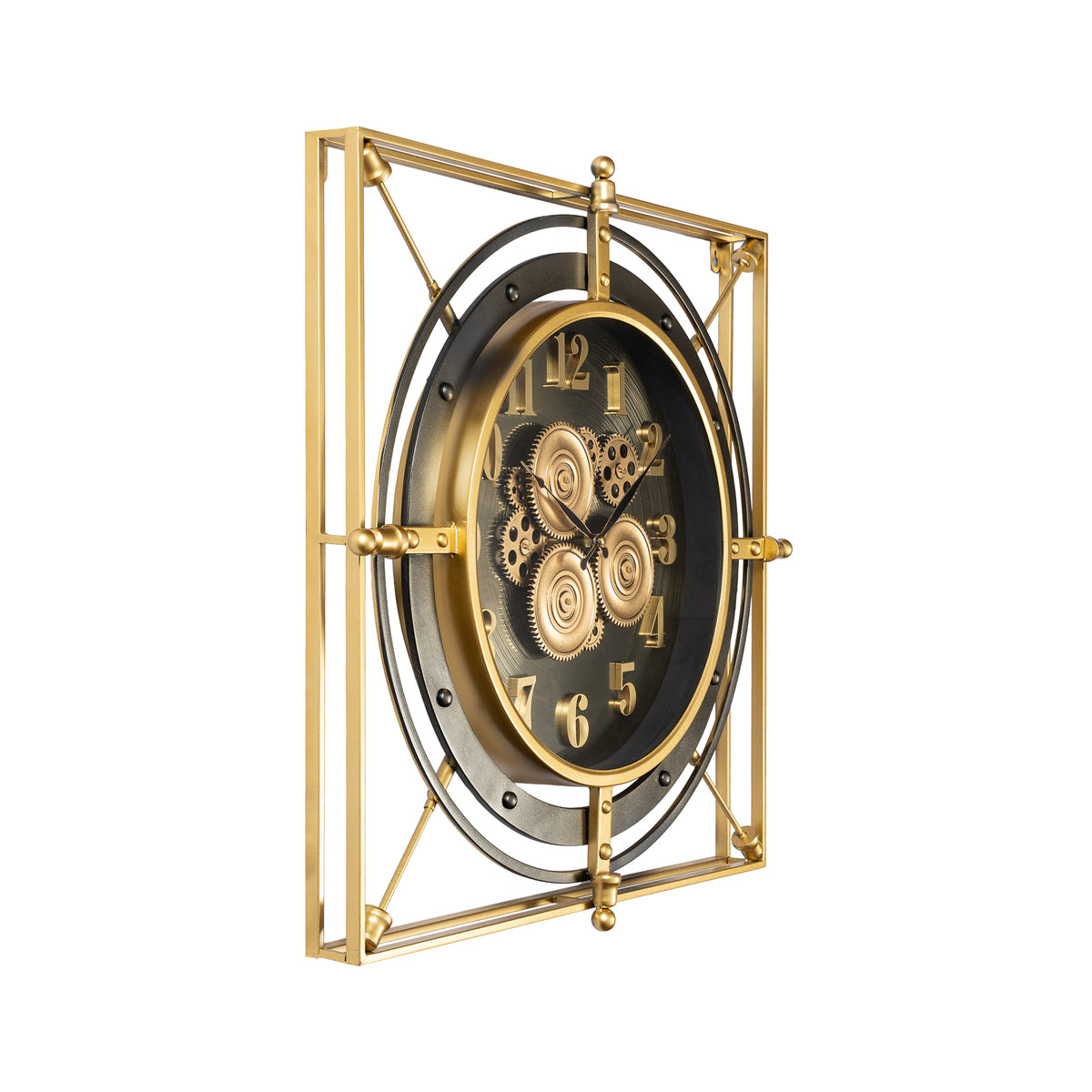 Grand Axis Luxury Designer Silent Movement Wall Clock For Living Room With Moving Gear Mechanism Buy Wall Clock Online (Steel Body)