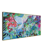 Where Flowers Wander by CLAIRE DESJARDINS 100% Hand Wall Painting For Home (With Outer Floater Frame frame) ( 27.5 x 55 Inches )