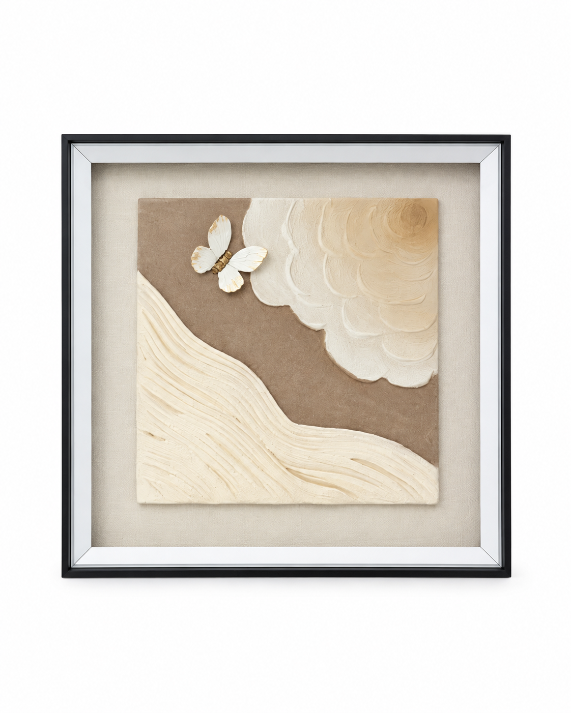 Butterfly & Bloom Shadow Box for Wall Decoration & Wall Art