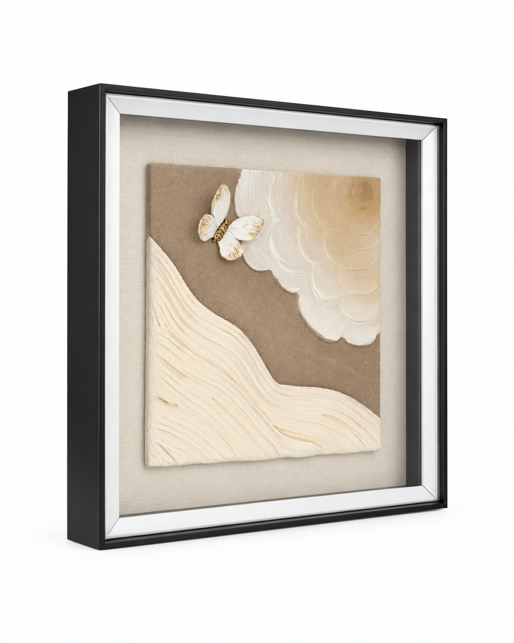 Butterfly & Bloom Shadow Box for Wall Decoration & Wall Art