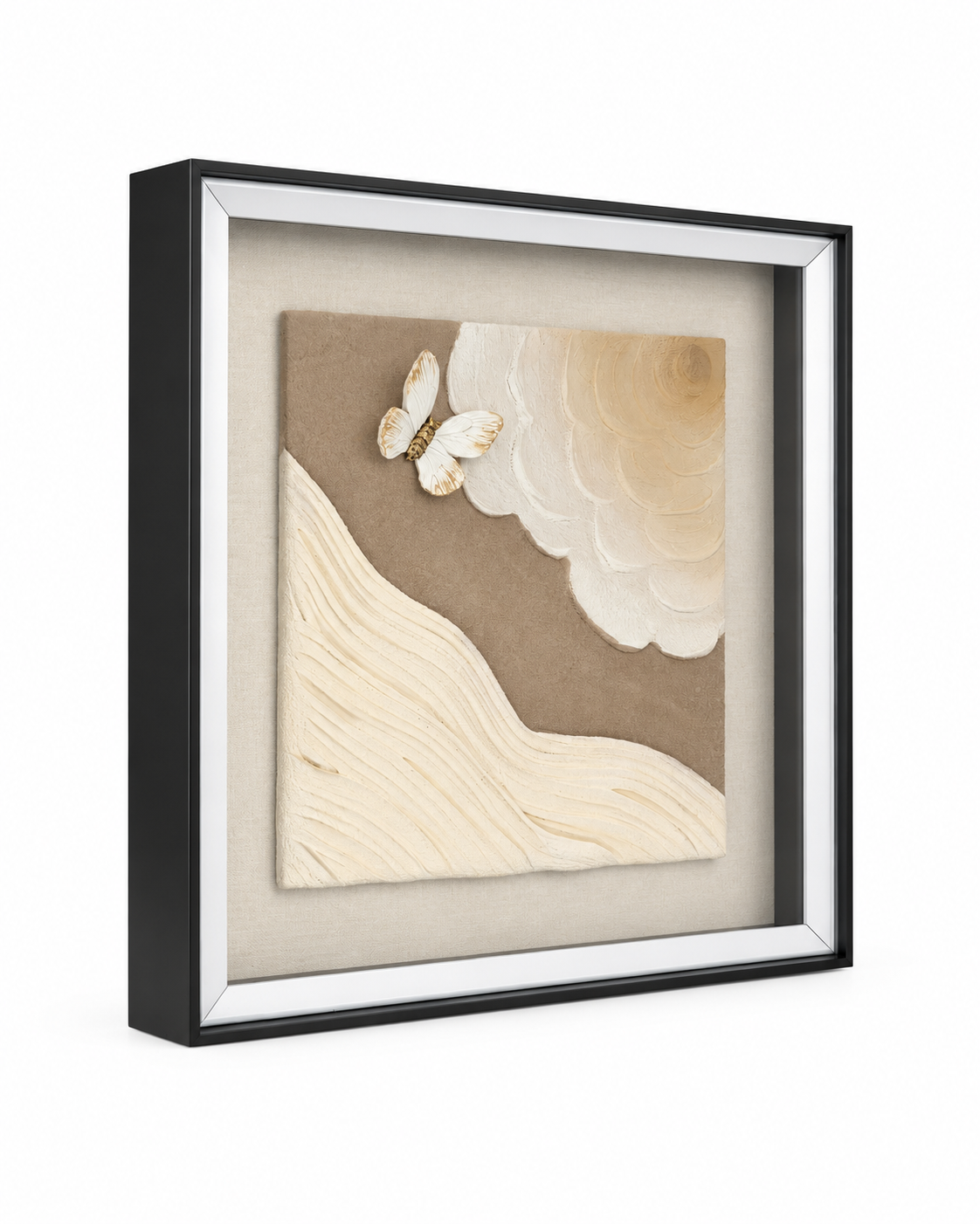 Butterfly & Bloom Shadow Box for Wall Decoration & Wall Art