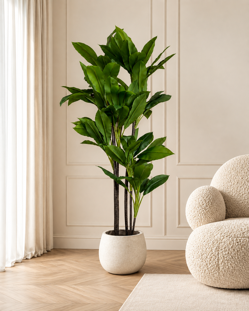 Evergreen Sago Artificial Indoor Plant For Home ( 4.9 Feet ) (Natural Feel)