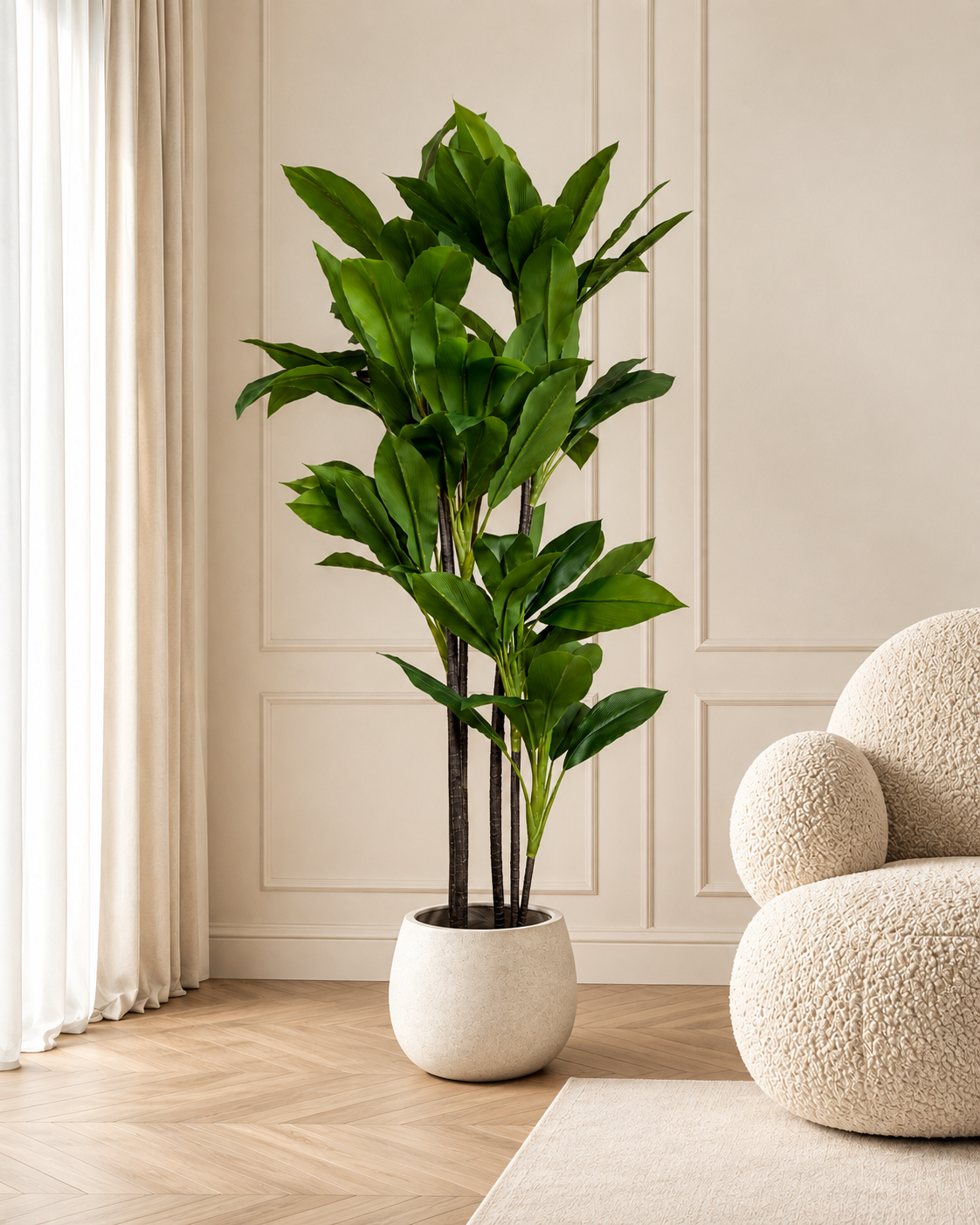 Evergreen Sago Artificial Indoor Plant For Home ( 4.9 Feet ) (Natural Feel)
