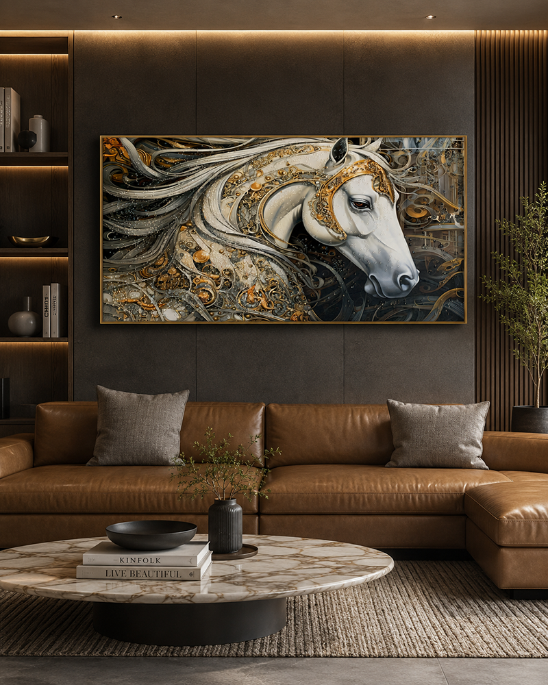 Mystic Mare Crystal Glass Wall Decor Paintings for Home & Wall Decoration items