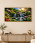 Blooming Paradise Waterfall Crystal Glass Art Wall Painting For Home Décor