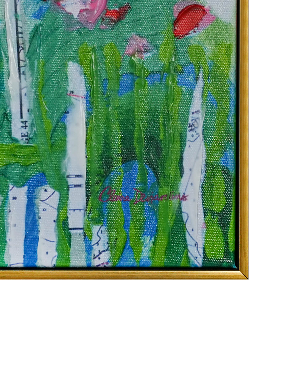 Where Flowers Wander by CLAIRE DESJARDINS 100% Hand Wall Painting For Home (With Outer Floater Frame frame) ( 27.5 x 55 Inches )