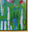Where Flowers Wander by CLAIRE DESJARDINS 100% Hand Wall Painting For Home (With Outer Floater Frame frame) ( 27.5 x 55 Inches )