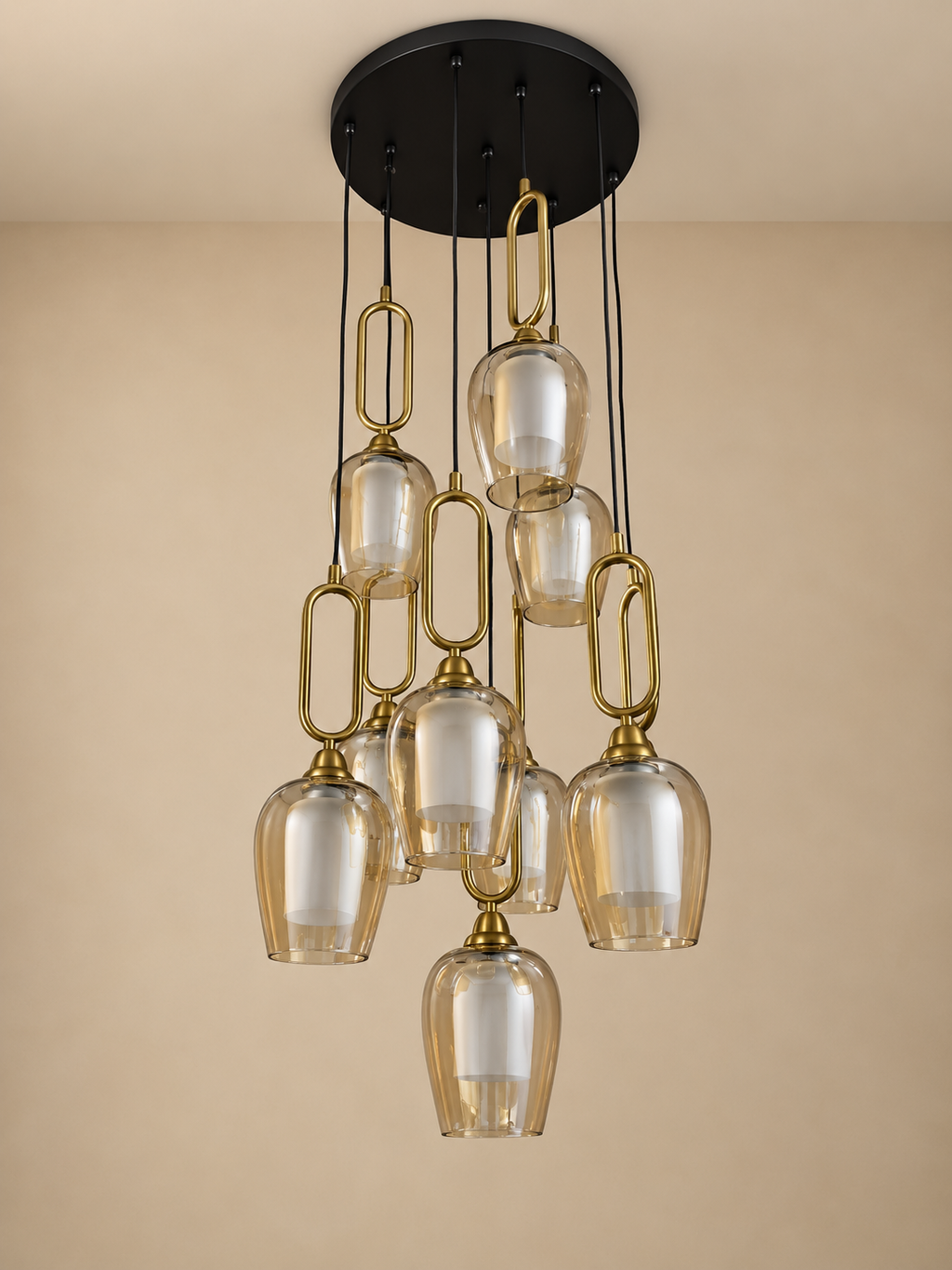 Golden Loop Chandelier for Home & Item for Home Decoration