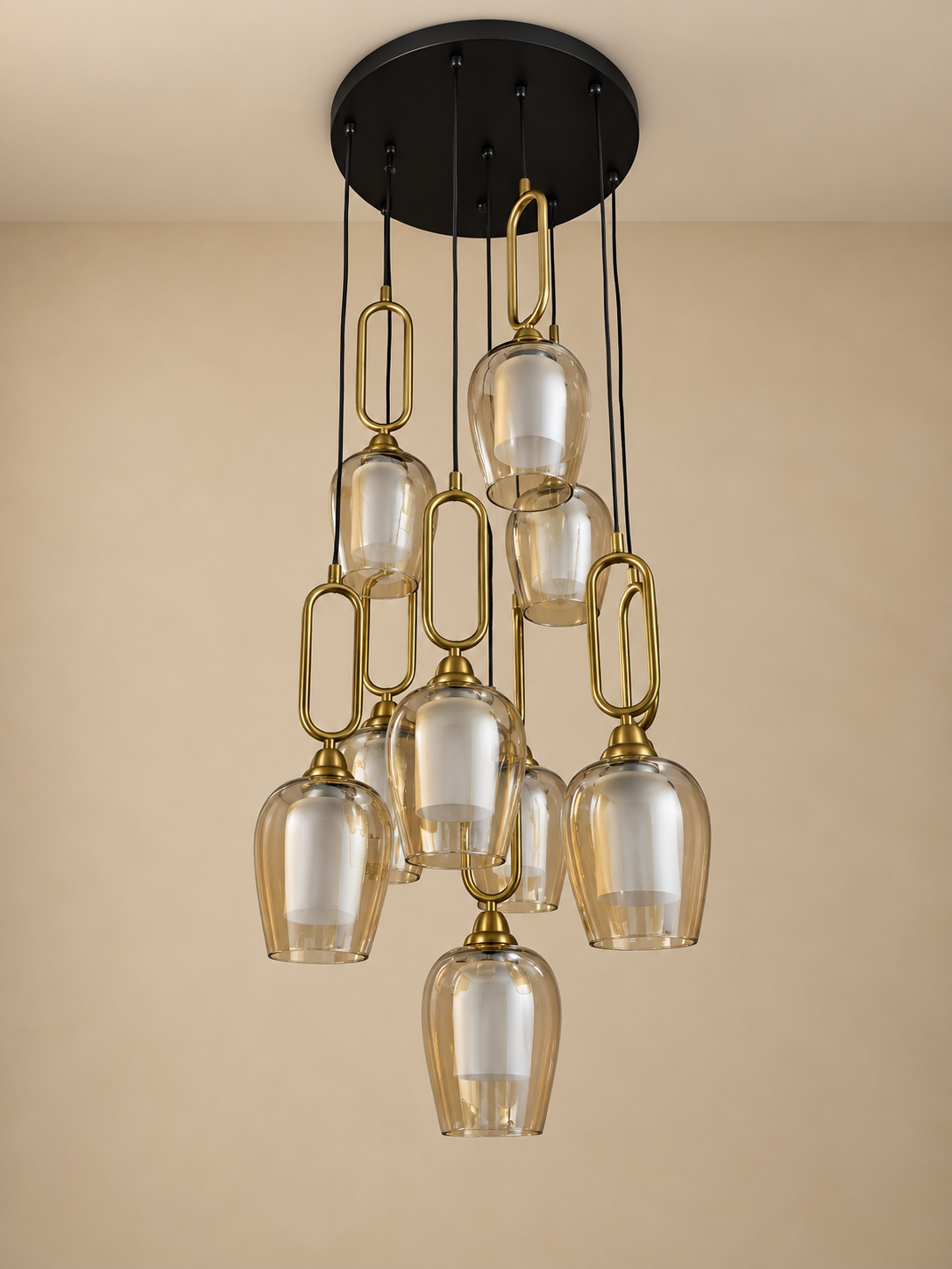 Golden Loop Chandelier for Home & Item for Home Decoration