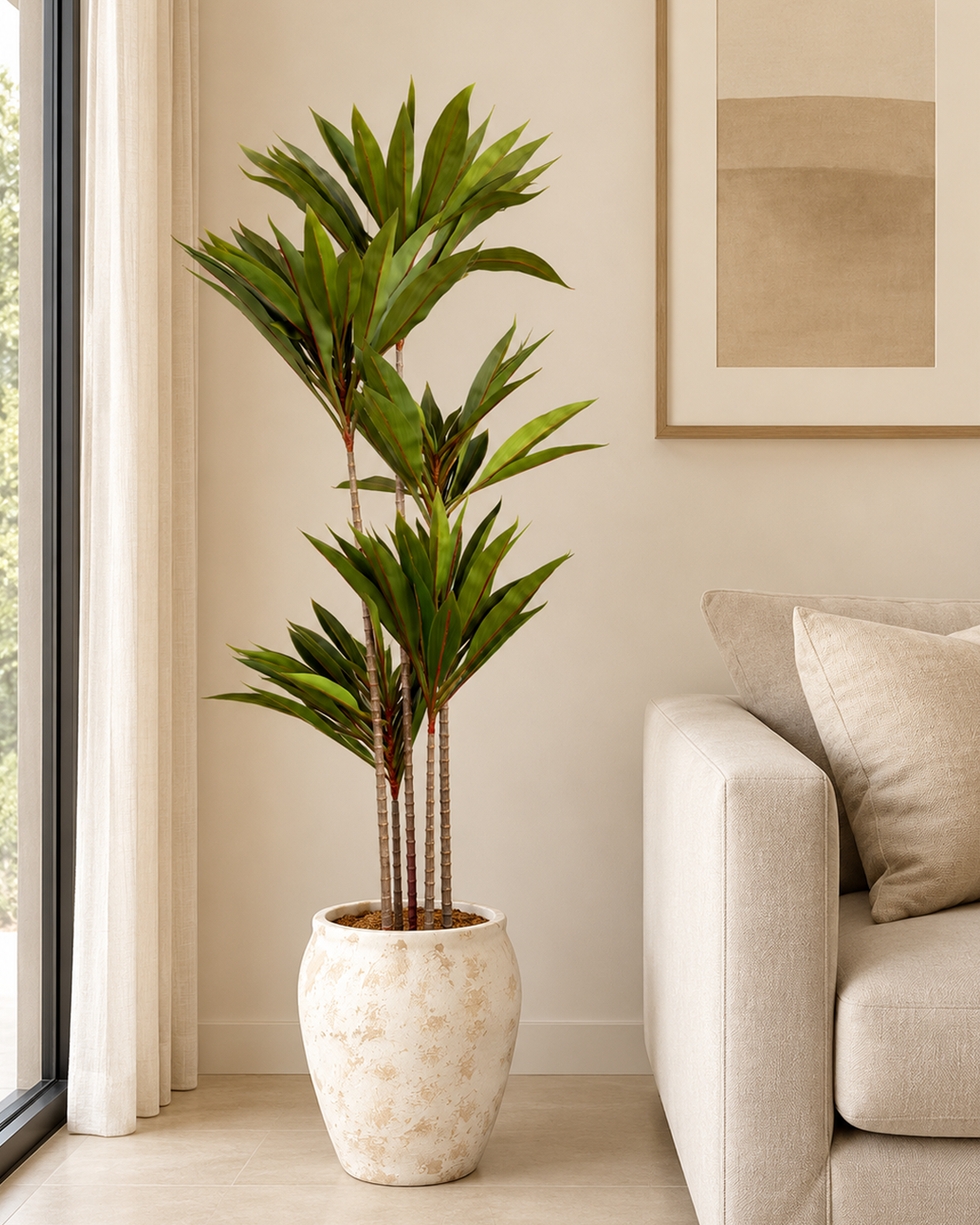 Tropical Cycas Tree Artificial Indoor Plant For Home ( 5.1 Feet ) (Natural Feel)