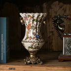 Emerald Opulence Decorative Ceramic Vase & Showpiece