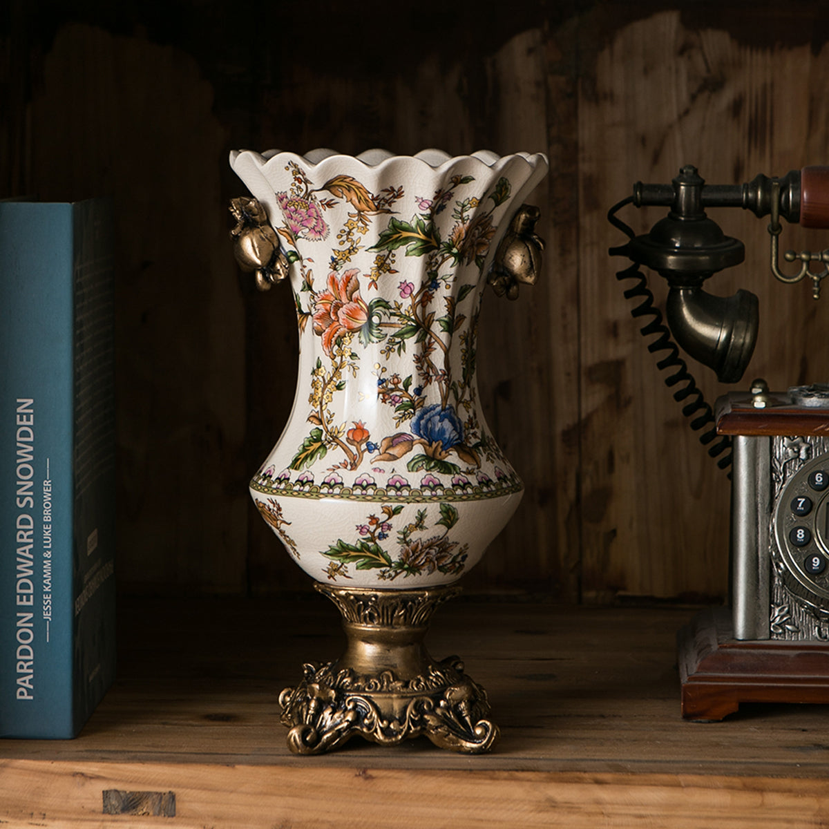 Emerald Opulence Decorative Ceramic Vase & Showpiece