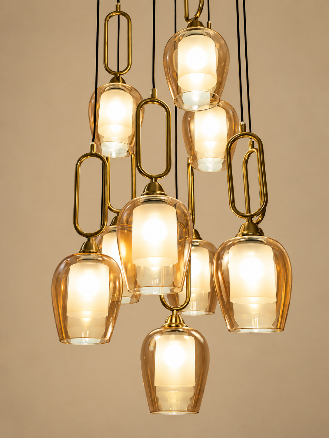 Golden Loop Chandelier for Home & Item for Home Decoration
