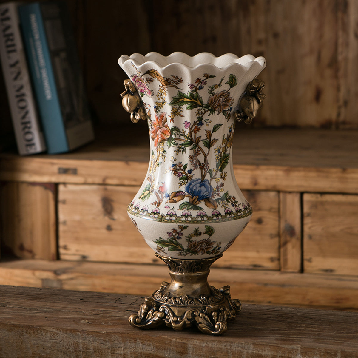 Emerald Opulence Decorative Ceramic Vase & Showpiece