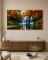 Waterfall of Crimson Autumn Crystal Glass Art Wall Painting For Home Décor