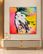 The Third Eye Awakening 100% Hand Painted Colorful Wall Painting for Home Wall (40 x 40 Inches)