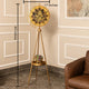 Moon Phase Tripod Base Luxury Designer Floor Clock With Moving Gear Mechanism (With Light and Remote) (Gold) (Steel Body)