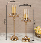 Enchanted Petals Decorative Candle Holders Stand - Set of 2