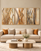 Rhythms of Texture Crystal Glass Wall Paintings abstract - Set Of 3