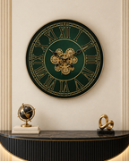 Crown Hour Luxury Designer Silent Movement Wall Clocks for the Home With Moving Gear Mechanism Buy Wall Clock Online (Steel Body)