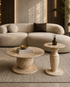 Ivory Silhouette Coffee Table for Living Room - Set of 2