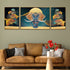 Tusker Reverie Crystal Glass Wall Decor Paintings for Home - Set of 3 (N)