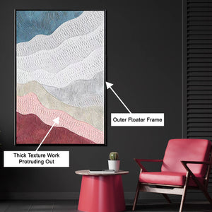 Waves of Expressio Wall Hand Paintings for Home ( 32 x 47 Inches )