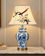 Porcelain Garden Designer Table Lamps for Living Room (Bird Shade)