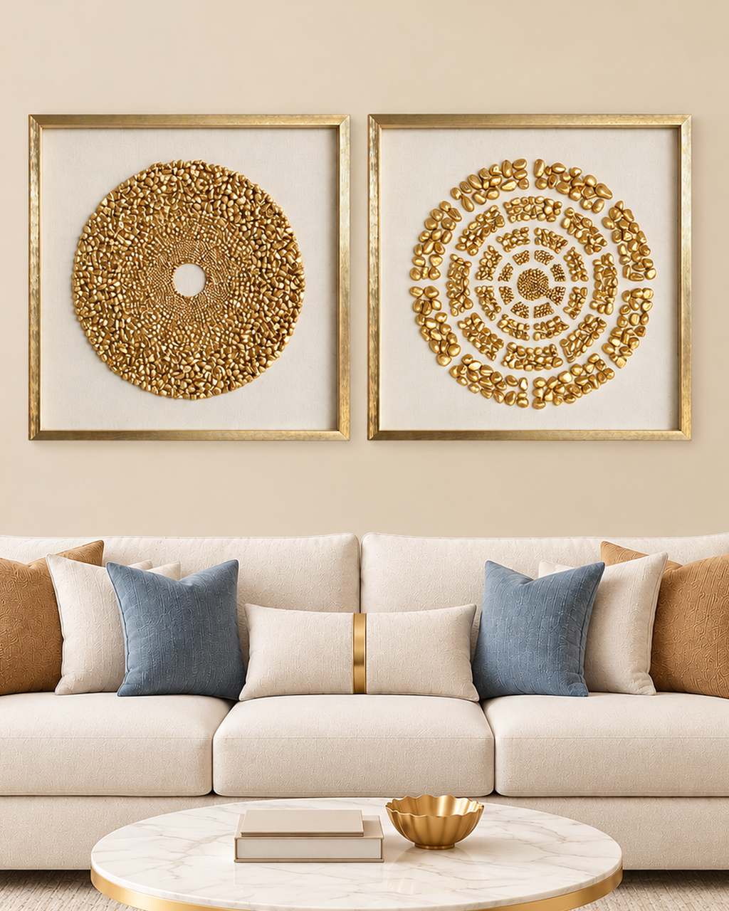 The Golden Overlay & Illustrious Allure Shadow Box for Wall Decoration Pair - Set of 2