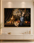 A Feast of Elegance Embossed Wall Painting for Home & Item for Wall Decoration ( 35.5 x 23.5 Inches )