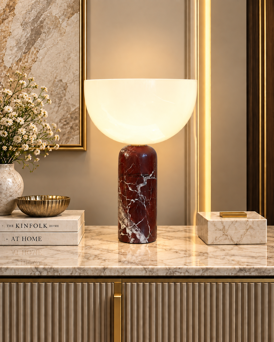 Ruby Alabaster Table Lamp & Home Decoration Items (Italian Designer Collection)
