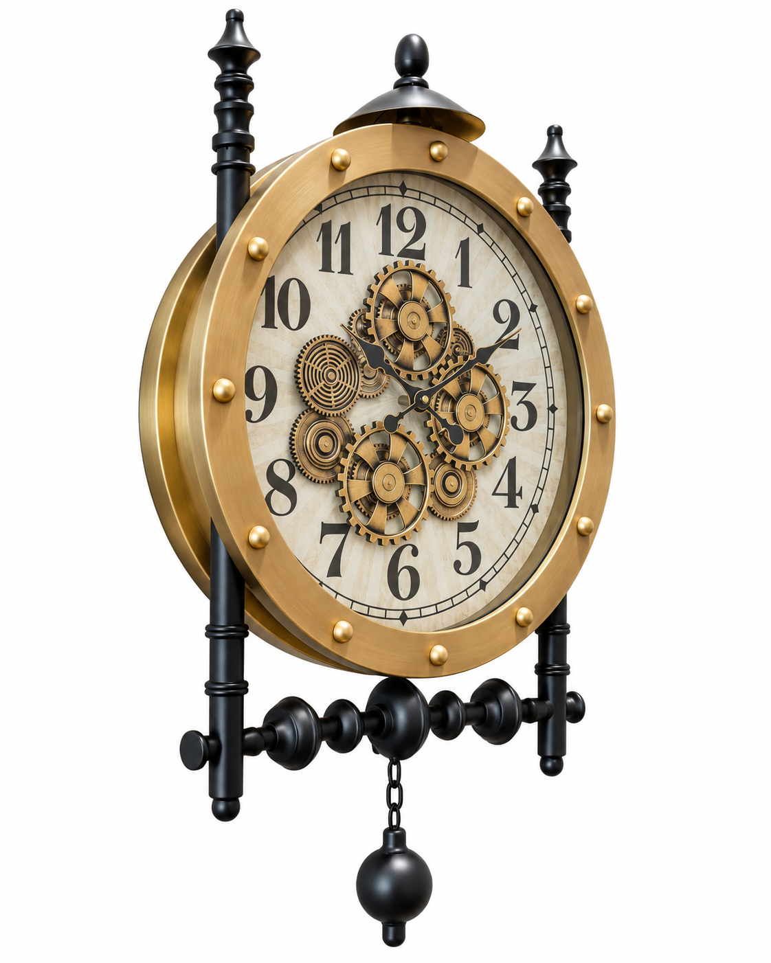 Timeless Charm Luxury Designer Silent Movement Wall Clocks for the Home With Moving Gear Mechanism Buy Wall Clock Online (Steel Body)