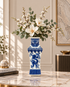 Dragon Scroll Decorative Vase & Showpiece for Home & Item for Home Decoration (Blue Pottery)