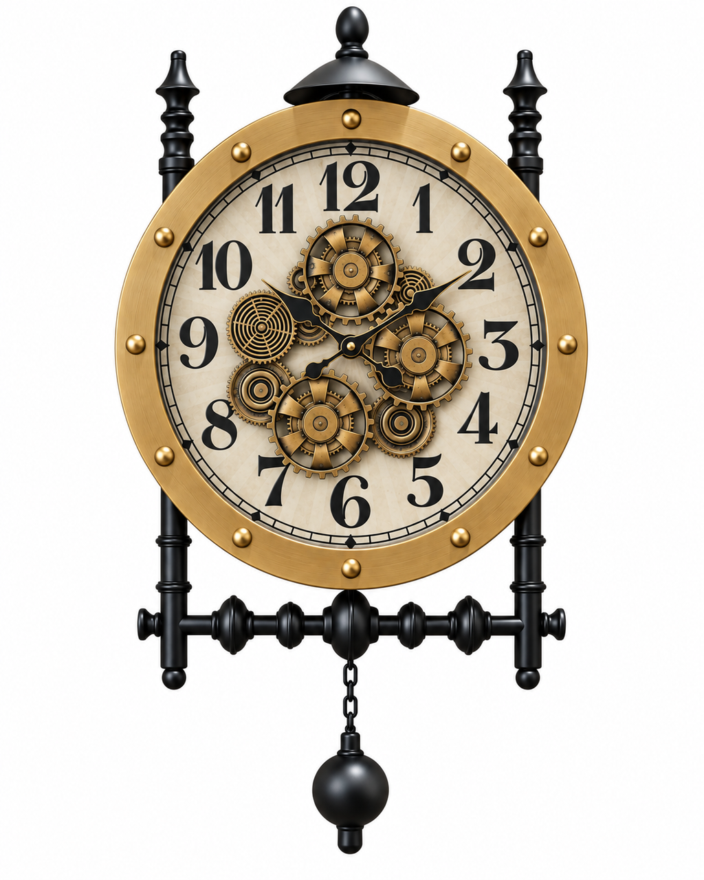 Timeless Charm Luxury Designer Silent Movement Wall Clocks for the Home With Moving Gear Mechanism Buy Wall Clock Online (Steel Body)