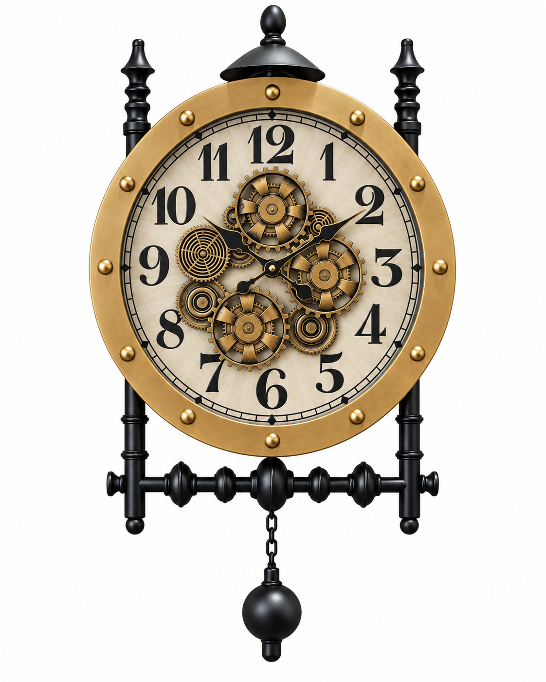 Timeless Charm Luxury Designer Silent Movement Wall Clocks for the Home With Moving Gear Mechanism Buy Wall Clock Online (Steel Body)